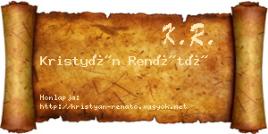 Kristyán Renátó névjegykártya
